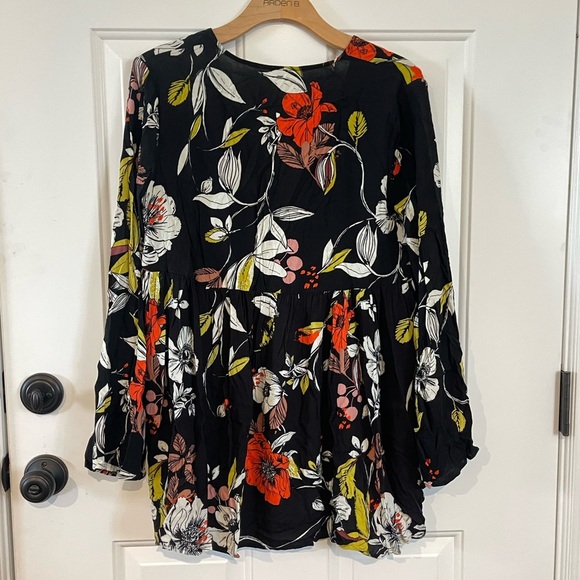FREE PEOPLE Bella Floral Print Tunic Dress Sz Small - Picture 6 of 6